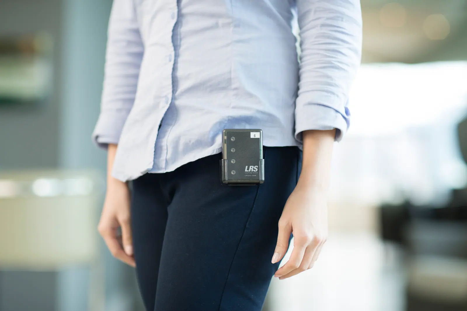 LRS pager worn on a belt